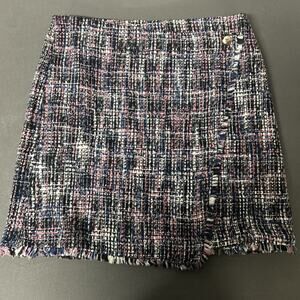 Ann Taylor Loft NWT Tweed Wrap Mini Skirt Size 12 Textured Preppy Chic Classics